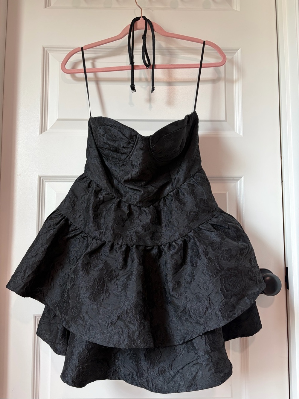 Mustard Seed Black Floral Mini Dress